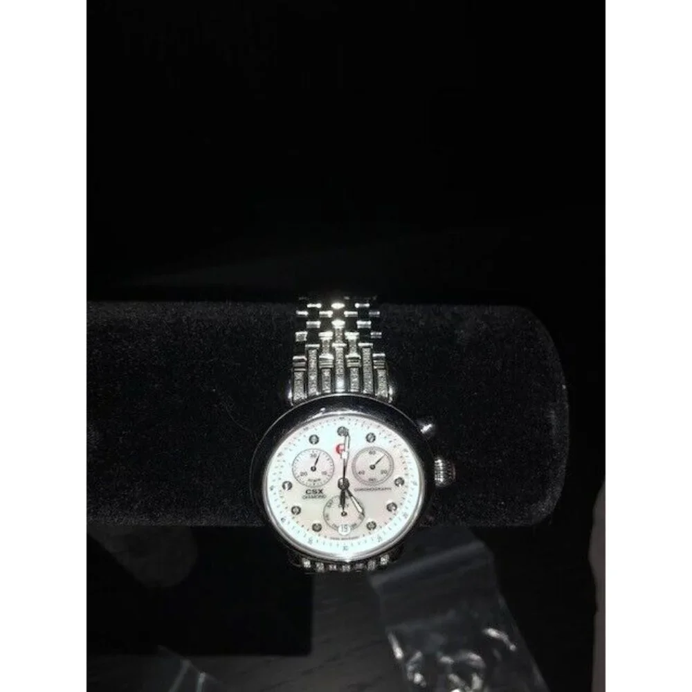 MICHELE CSX MW03M00A0046 WOMEN'S CHRONOGRAPH DIAMOND CASE & BAND SWISS QUARTZ